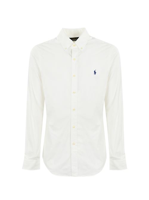 Camicia in cotone con logo white POLO RALPH LAUREN | 710 928254002